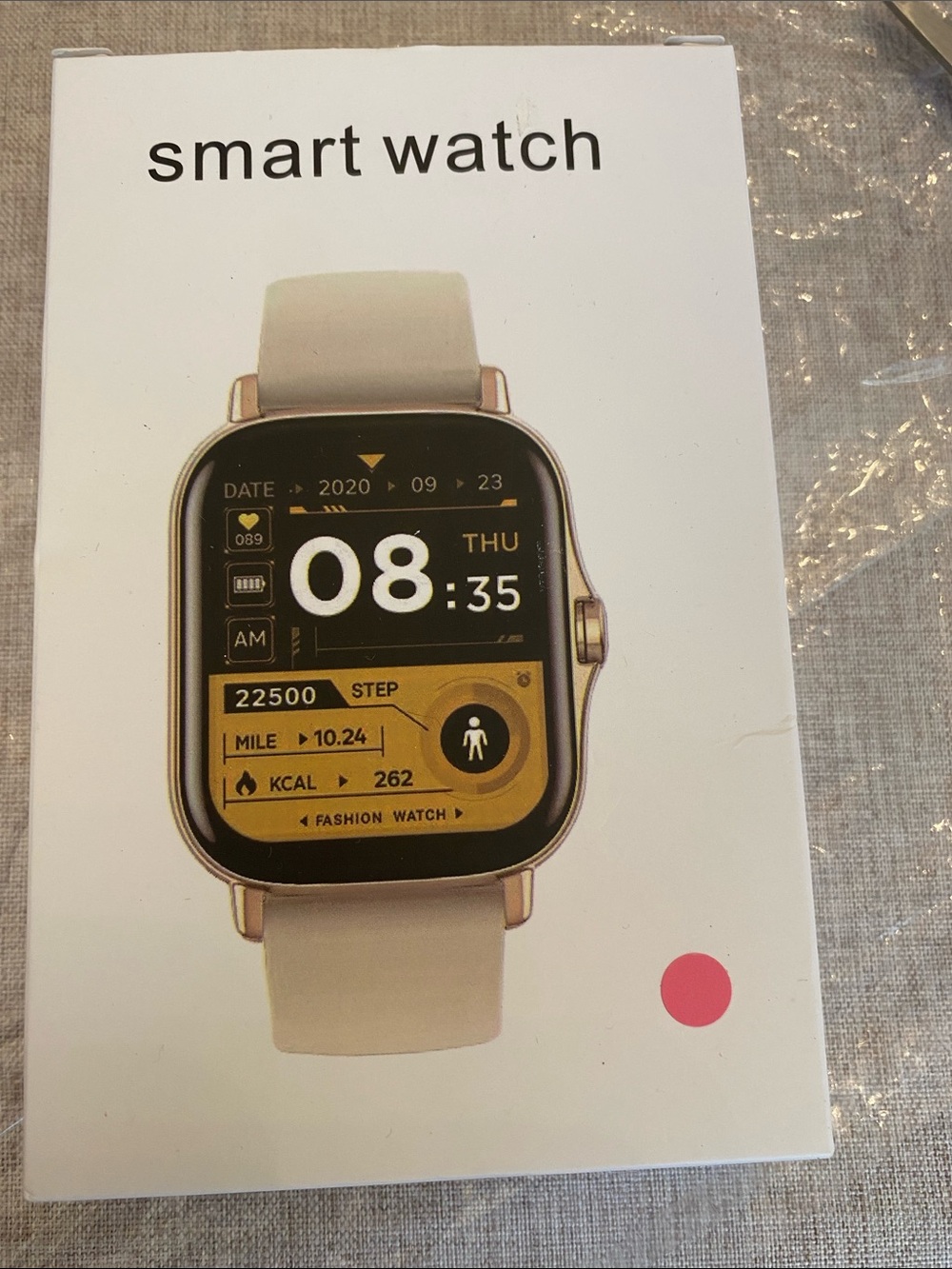 Pink Silicone Smartwatch with Gold Case - Fashion Fitness Tracker
